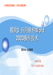 项目4 应用软件Word 2003操作技术