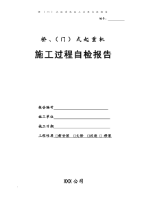 电动葫芦桥式起重机施工过程自检报告[LH]概要
