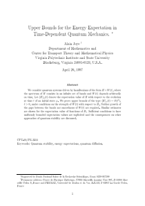 Upper bounds for the energy expectation in time de
