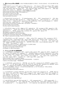 后跟介词的动词和形容词(中考必背)