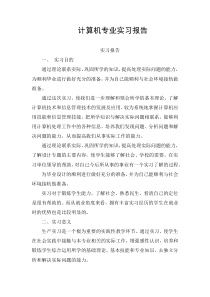 计算机专业实习报告