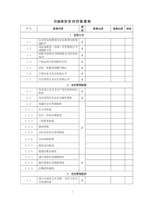 石油库安全评价检查表