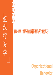 陈春花-组织行为学(第三版)第14章-组织知识管理与组织学习