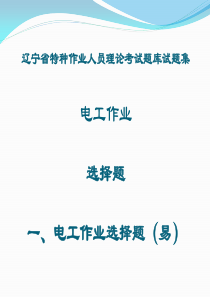 辽宁省特种作业人员理论考试题库试题集 电工作业 选择题(易)