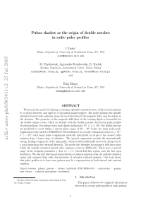Pulsar shadow as the origin of double notches in r
