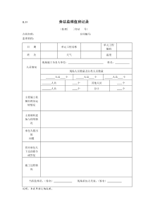 水利监理旁站记录表Microsoft Word 文档