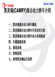 CAMRY混合动力轿车技术介绍