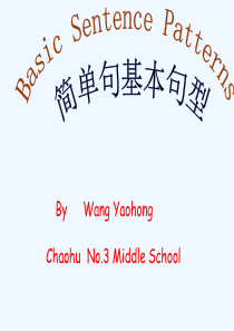 英语人教版九年级全册五种简单句基本句型