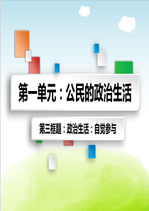 人教版高中政治必修二1.3-政治生活：自觉参与