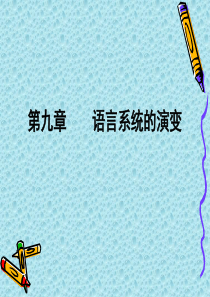 第九章语言系统的演变报告