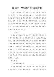 XX学校双培养实施方案