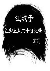 江城子·乙卯正月二十日夜记梦PPT