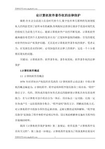 论计算机软件著作权的法律保护