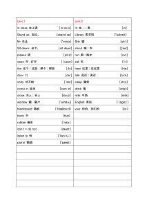 苏教版译林小学英语三年级3B单词表