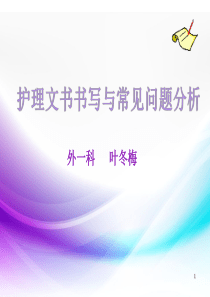 (新)护理文书书写与常见问题分析