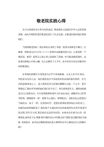 敬老院的社会实践心得