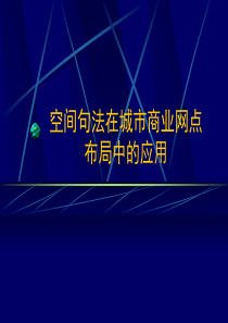 空间句法在城市商业网点布局的应用