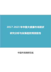 中国大健康市场研究分析报告