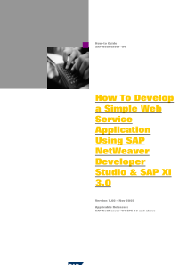 How To Develop a Simple Web Service App Using SAP 