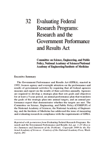 Evaluating Federal Research Programs Research and 