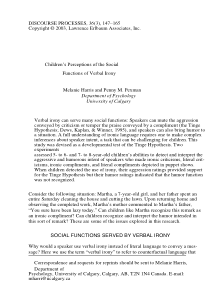 Children’s Perceptions of the Social Functions of 