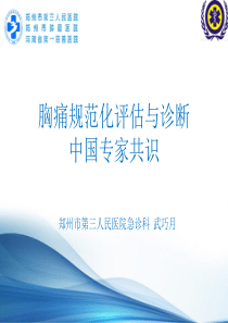 胸痛诊治专家共识