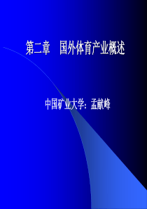 第二章    国外体育产业概述总结