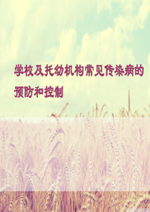 学校及托幼机构常见传染病的预防和控制