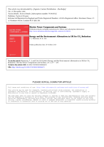 Energy and the Environment Alternatives in UK for 