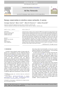Energy conservation in wireless sensor networks - 