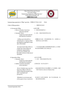 英国议会制辩论讲座(BP制)-----第六讲党鞭结辩
