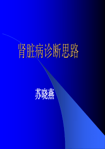 肾脏病诊断思路详解