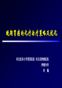 晚期胃癌的化疗治疗策略及优化