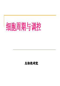 细胞生物学,细胞周期与调控