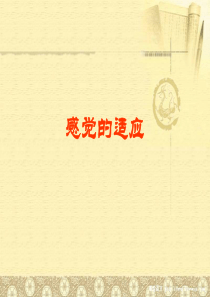 1.3感觉的适应--视觉适应、暗适应