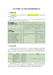 2020年最全工业工程专业报考院校信息汇总