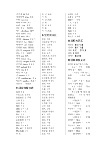 韩国语词汇表