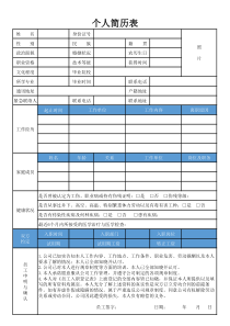 通用个人表格简历模板