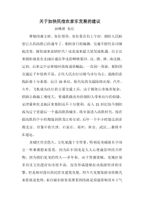 关于加快民宿农家乐发展的建议