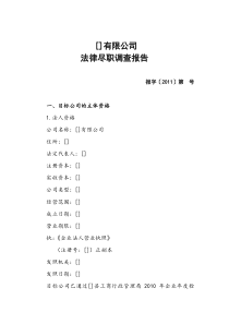 法律尽职调查报告第一项目组