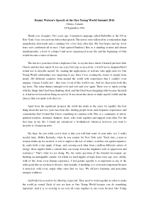 艾玛·沃特森2016One-Young-World演讲稿