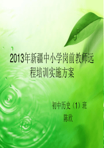 2013年中小学岗前教师远程培训实施方案 ppt