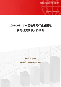 2018-2023年中国物联网行业发展趋势研究与投资前景分析报告