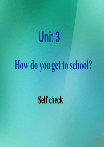 2013年七年级英语下册 Unit 3 How do you get to school Self 