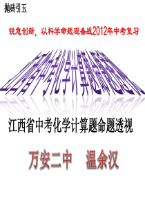 江西省中考化学计算题命题透视