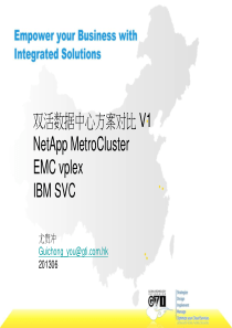 双活数据中心方案对比 NetApp MetroCluster EMC vplex IBM SVC v