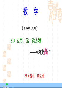《应用一元一次方程――水箱变高了》ppt课件2