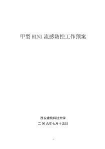 甲型HN流感防控工作预案