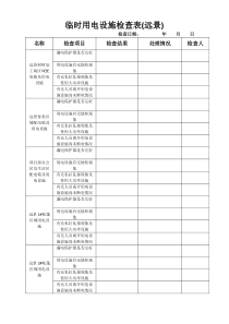 取暖及用电设施检查表
