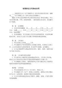 有限责任公司劳动合同